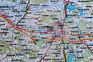 Cottbus, Germany, on a road m