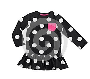 Cotton black polka dot dress