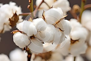 Cotton buds in the field. Generative AI