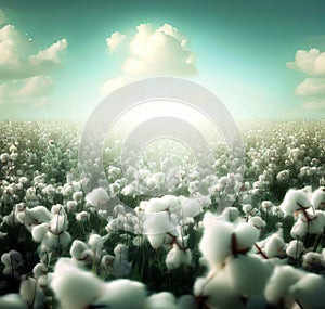 Cotton buds in field