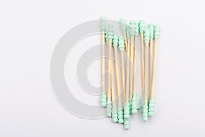 Cotton buds isolated on white background