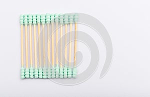 Cotton buds isolated on white background
