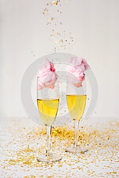 Cotton Candy Champagne Cocktail