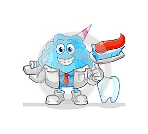 Cotton candy dentist illustration. character vector