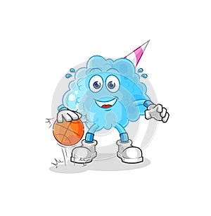 Cotton candy dribble basketball character. cartoon mascot vector