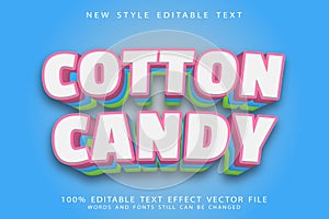 Cotton Candy editable text effect emboss modern style