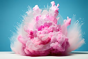 Cotton candy explosion on a white background