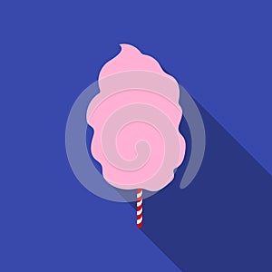 Cotton candy icon in flat style isolated on white background. Films and cinema symbol stock vector illustration.