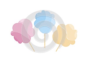 Cotton Candy icon set vector