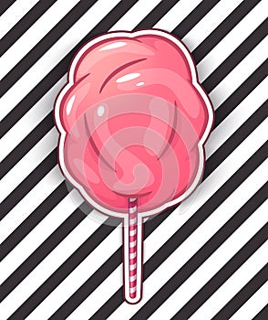 Cotton candy isolated illustration handmade.