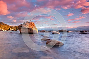 Cotton Candy over Bonsai Rock, Lake Tahoe photo