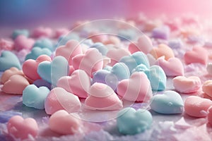 cotton candy pink hearts background