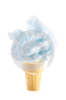 Cotton Candy in an Traditional Ice Cream Cone