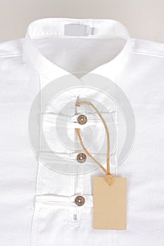 Cotton casual white shirt with label