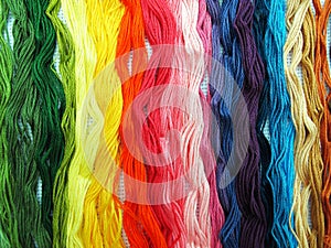 Cotton colored threads for embroidery