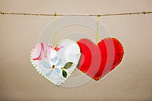 Cotton fabric hearts