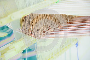 Cotton fibers on a local loom at Nan Province