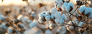 cotton harvest on the field. Selective focus.