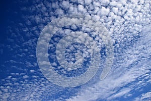 Cotton-like clouds in the sky