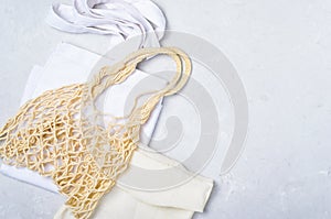 Cotton and Mesh Bags, Zero Waste Concept, Eco Friendly Shopping Bags
