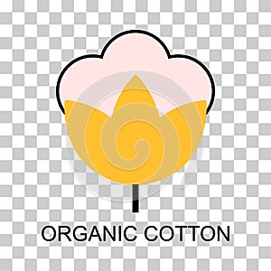 Cotton organic icon, clothing symbol natural symbol, web graphic vector illustration