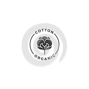 Cotton organic label. Vector logo icon template