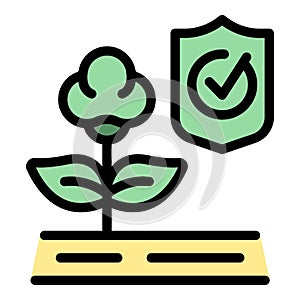 Cotton plant control icon vector flat