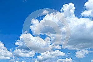 Cotton stratocumulus clouds with clear blue sky background.