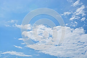 Cotton stratocumulus clouds with clear blue sky background. No focus.