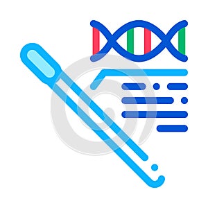 Cotton Swab Dna Molecule Icon Outline Illustration