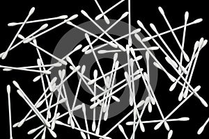 Cotton swabs on black