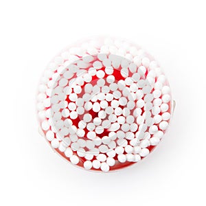 Cotton swabs in a glass isolated on a white background