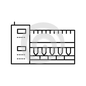 cotton textile production industrial machine line icon vector illustration