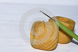 cotton threads and crochets hook