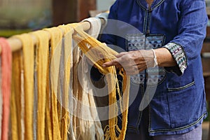 Cotton yarn,Dyeing color from natural,Dyeing silk, Using traditional natural materials, Raw multicolored cotton thread,select focu