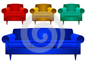 Couch and armchairs