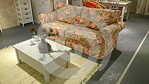 Couch furniture with flower pattern