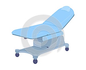 Couch for medical cabinet semi flat color vector object