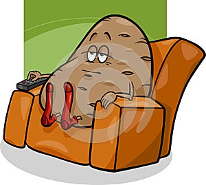 Couch potato saying cartoon
