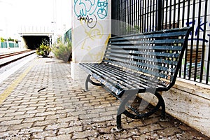 Couch at train station