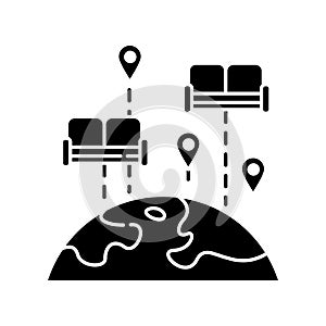 Couchsurfing black glyph icon