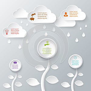 Coud infographics vector background.