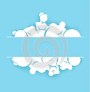 Coudy message bar on light blue background and place for you text