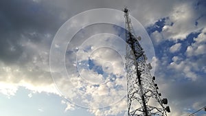 Telephone tower and coudy sky in sri lanka