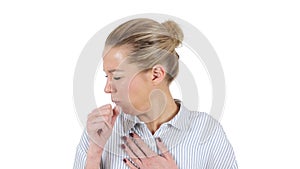 Cough, Coughing Woman, White Background