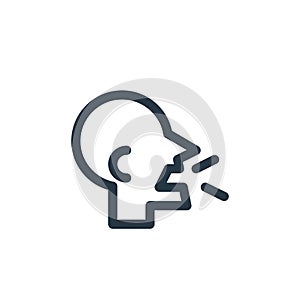 cough icon vector from quit smoking concept. Thin line illustration of cough editable stroke. cough linear sign for use on web and