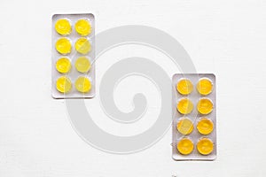 Cough sore throat pastille colorful pills