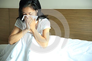Cough woman sneeze nose