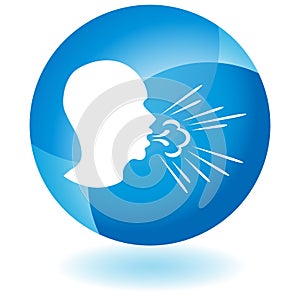 Coughing Man Spreading Germs Button