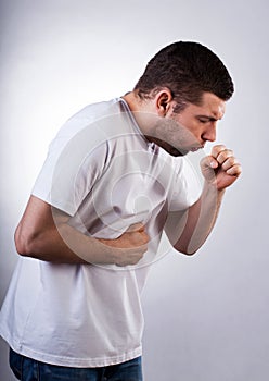 Coughing man photo